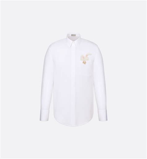 dior collard shirt|Shirt with Dior Embroidery White Cotton Poplin .